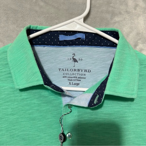TAILORBYRD MEN'S XL SEAFOAM GREEN PRINT PERFORMANCE SOFT GOLF POLO SHIRT - Picture 2 of 7